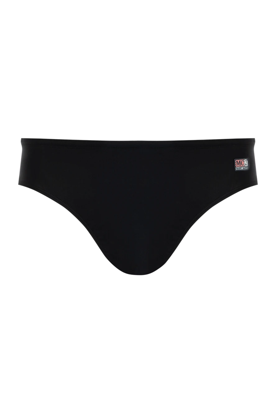 MC2 Saint Barth Men's black swimming trunks made of polyamide and elastane. - brand logo. 80% polyamide, 20% elastane. Country of manufacture: Italy. Care: specialized cleaning - photo 1