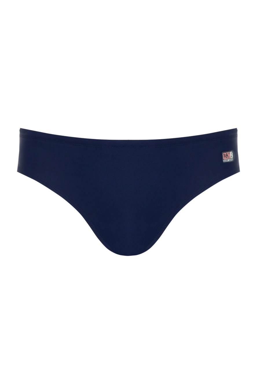 MC2 Saint Barth Men's blue swimming trunks made of polyamide and elastane. - brand logo. 80% polyamide, 20% elastane. Country of manufacture: Italy. Care: specialized cleaning - photo 1