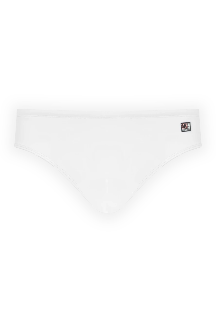 MC2 Saint Barth Men's white swimming trunks made of polyamide and elastane. - brand logo. 80% polyamide, 20% elastane. Country of manufacture: Italy. Care: specialized cleaning - photo 1