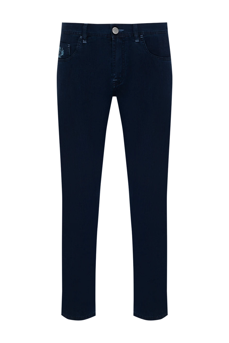 Scissor Scriptor Men's blue jeans made of cotton and polyamide - brand logo. 98% cotton, 2% polyamide. Closure: button, zipper. two front pockets, two back pockets. Country of manufacture: Italy. Care: specialized cleaning - photo 1