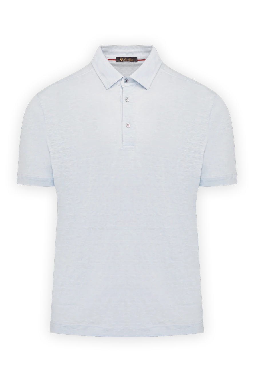 Loro Piana Men's gray linen polo shirt - 100% linen. Closure: buttons. Country of manufacture: Italy. Care: specialized cleaning - photo 1