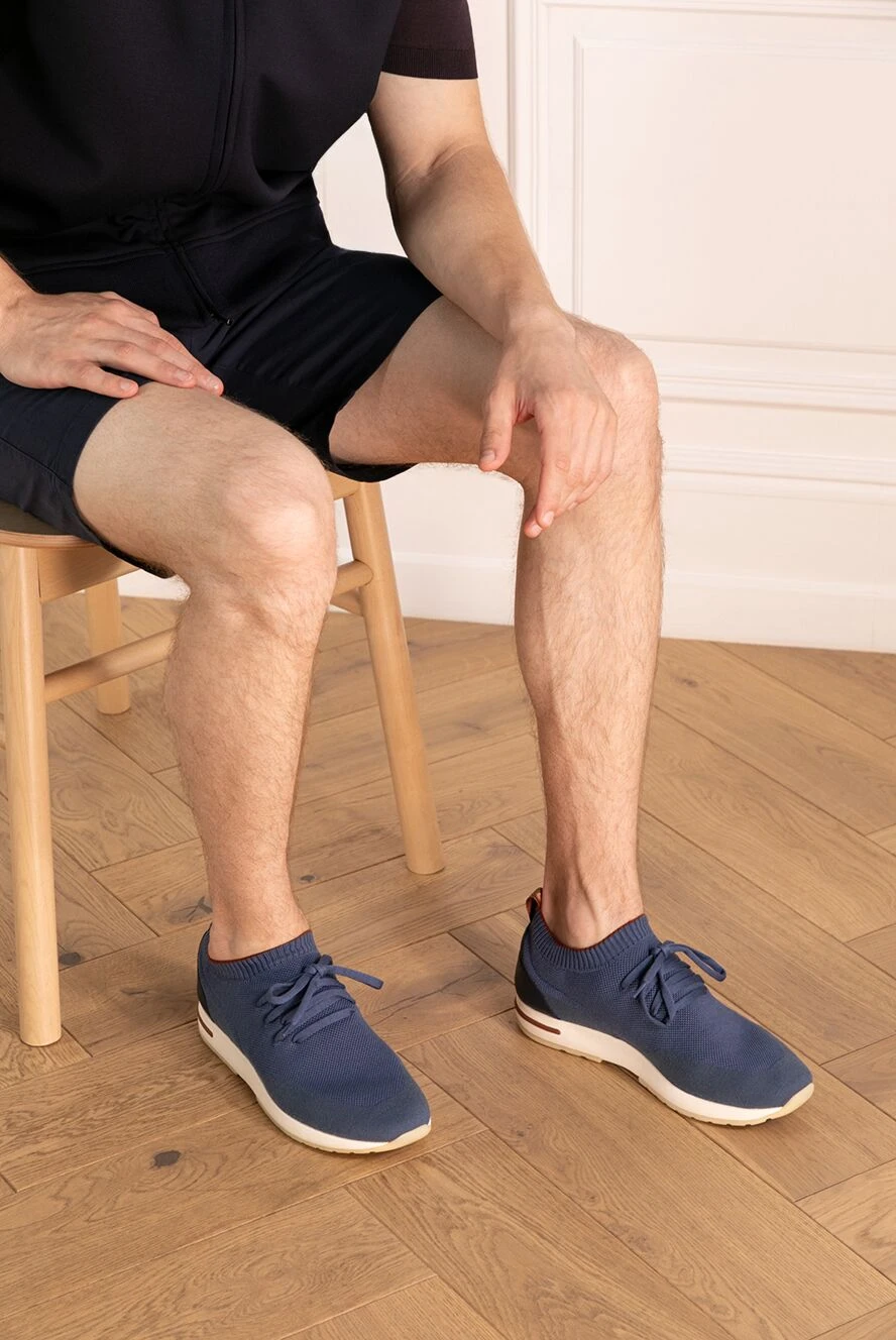 Loro Piana кроссовки из двухслойной шерсти синие 360 lp flexy walk