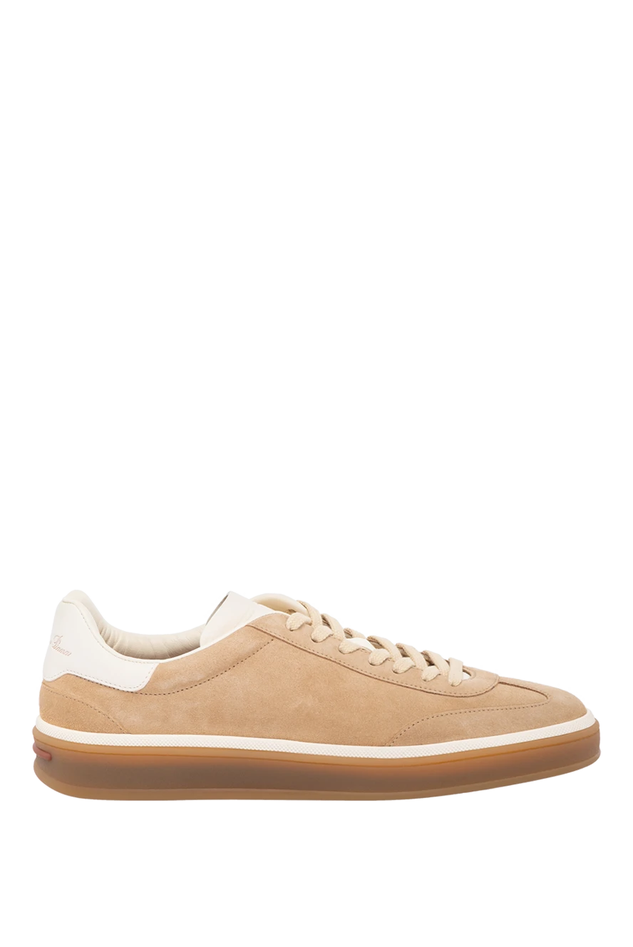 Loro Piana Women's beige suede sneakers. - contrast sole. 100% suede. Closure: laces. Country of manufacture: Italy. Care: specialized cleaning - photo 1