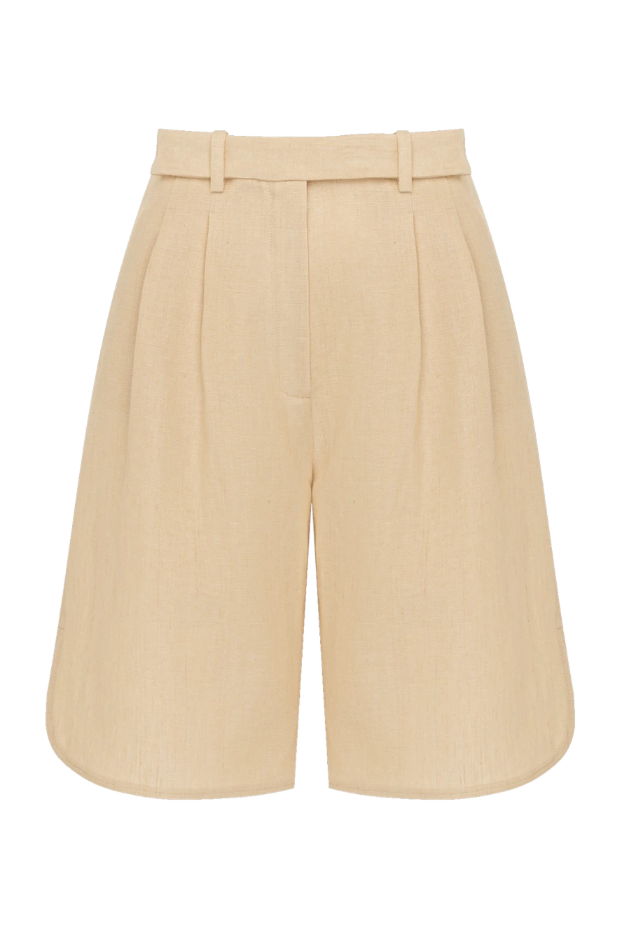 Loro Piana Beige linen shorts for women - protection. 100% linen. Closure: button, zipper. two side pockets. Country of manufacture: Italy. Care: specialized cleaning - photo 1