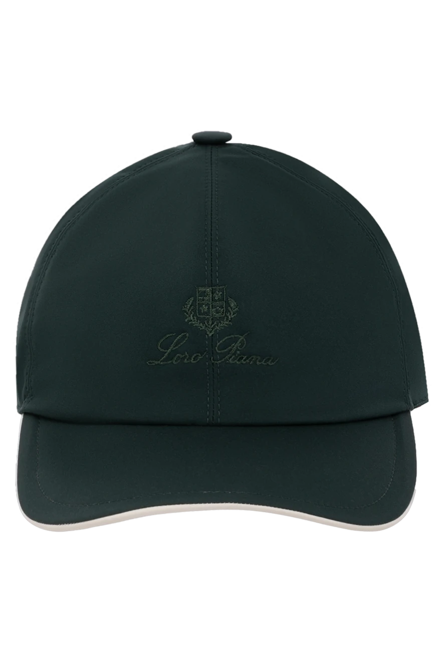 Loro Piana Men's green polyester cap - brand logo. 100% polyester. Country of manufacture: Italy. Care: specialized cleaning - photo 1