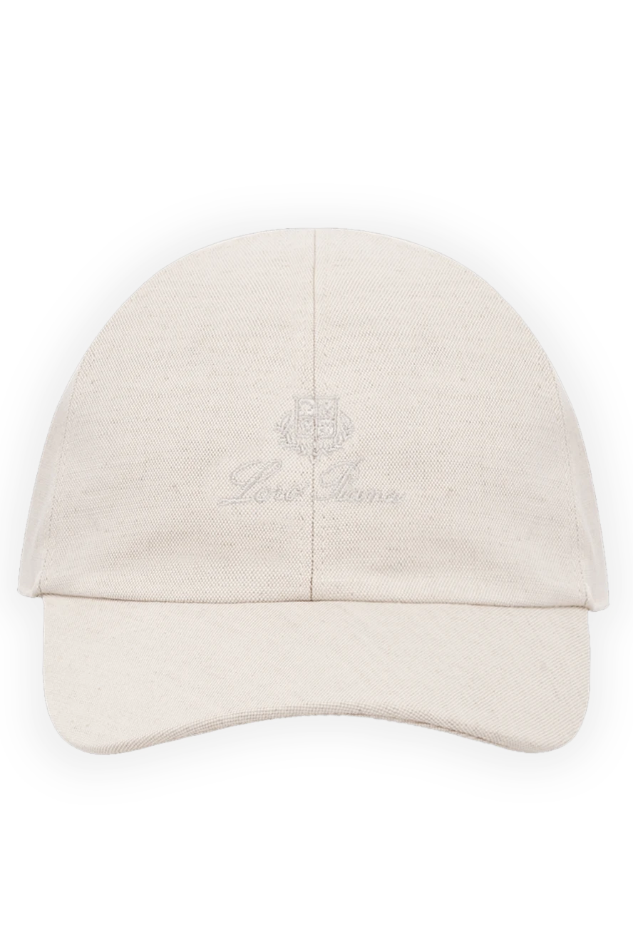 Loro Piana Beige cap made of cotton and linen - brand logo. 59% cotton, 41% linen. Country of manufacture: Italy. Care: specialized cleaning - photo 1