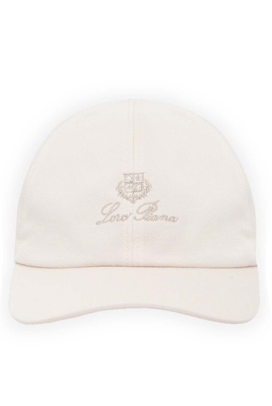 Loro Piana Men's beige cap made of cotton - brand logo. 100% cotton. Country of manufacture: Italy. Care: specialized cleaning - photo 1