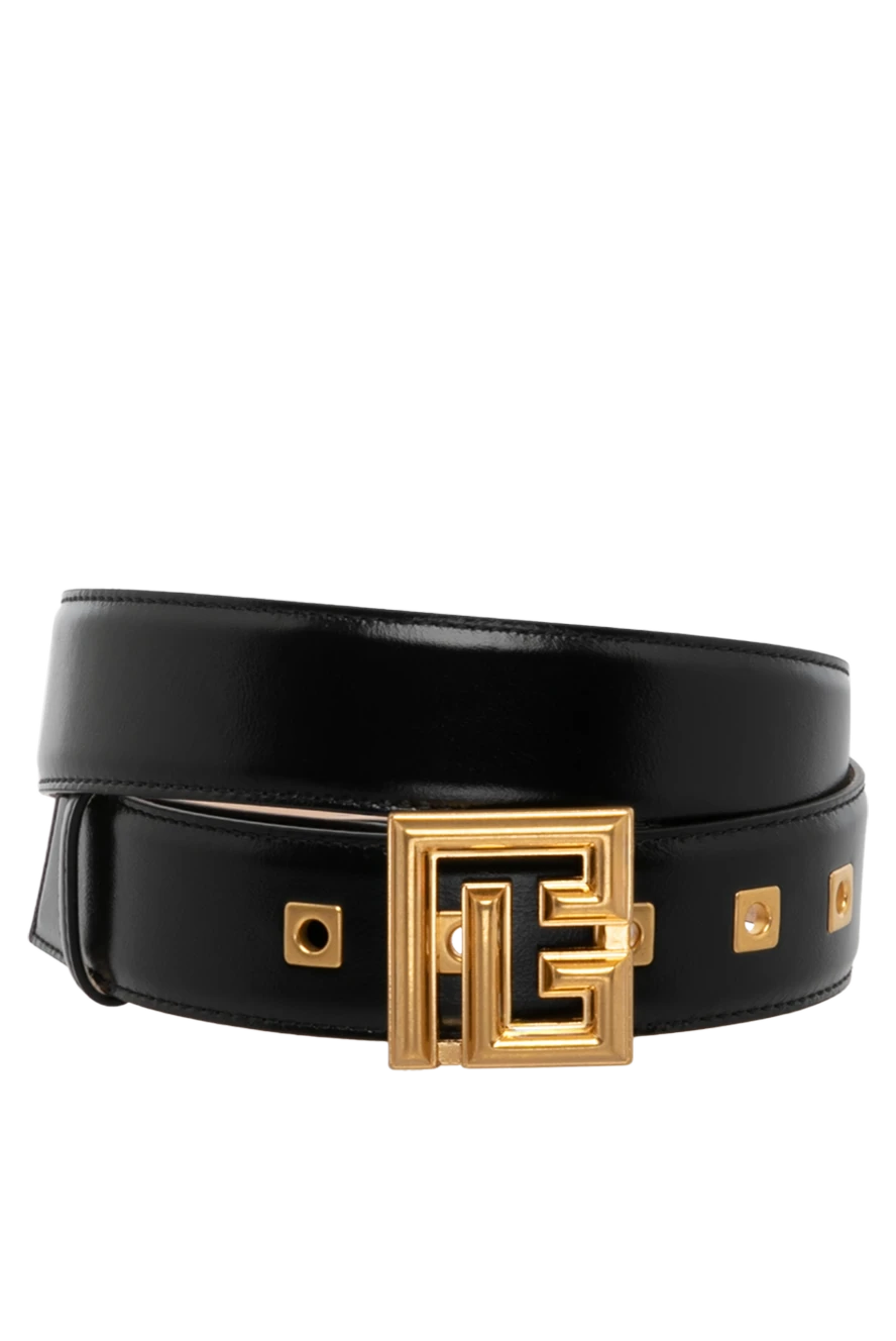 Balmain Women's black genuine leather belt with logo - buckle with brand logo. 100% genuine leather. buckle. Country of manufacture: Italy. Care: specialized cleaning - photo 1