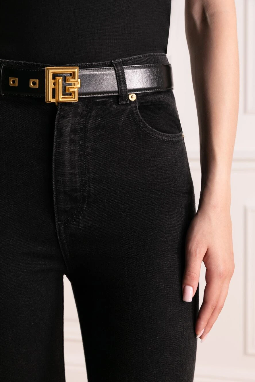 ベルト BALMAIN Woman Belt Black EN1WJ002LVTL 0PA B-Belt in leather - Women | BALMAIN
