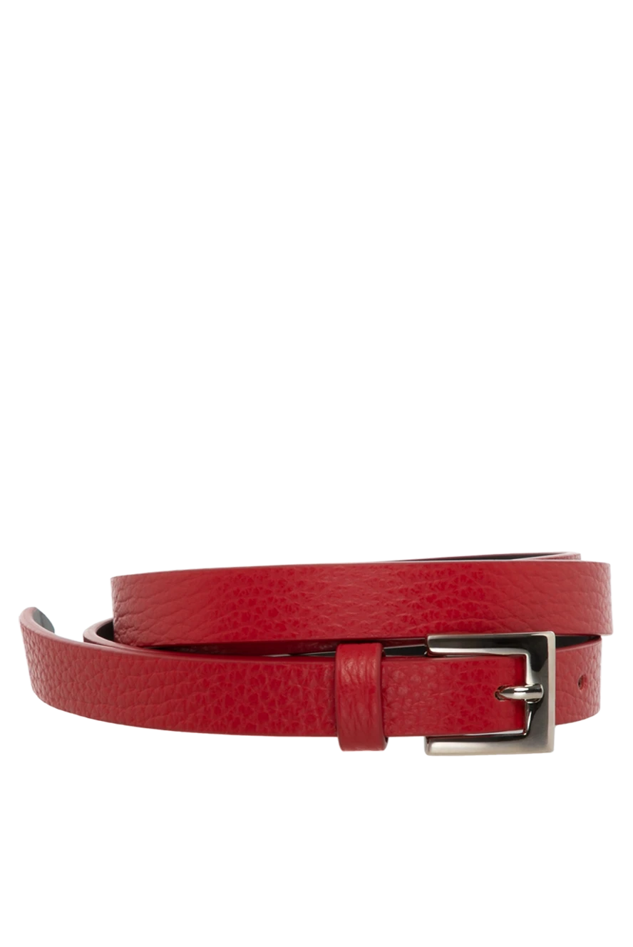 P.A.R.O.S.H. Women's red belt made of genuine leather - 100% genuine leather. buckle. Country of manufacture: Italy. Care: specialized cleaning - photo 1