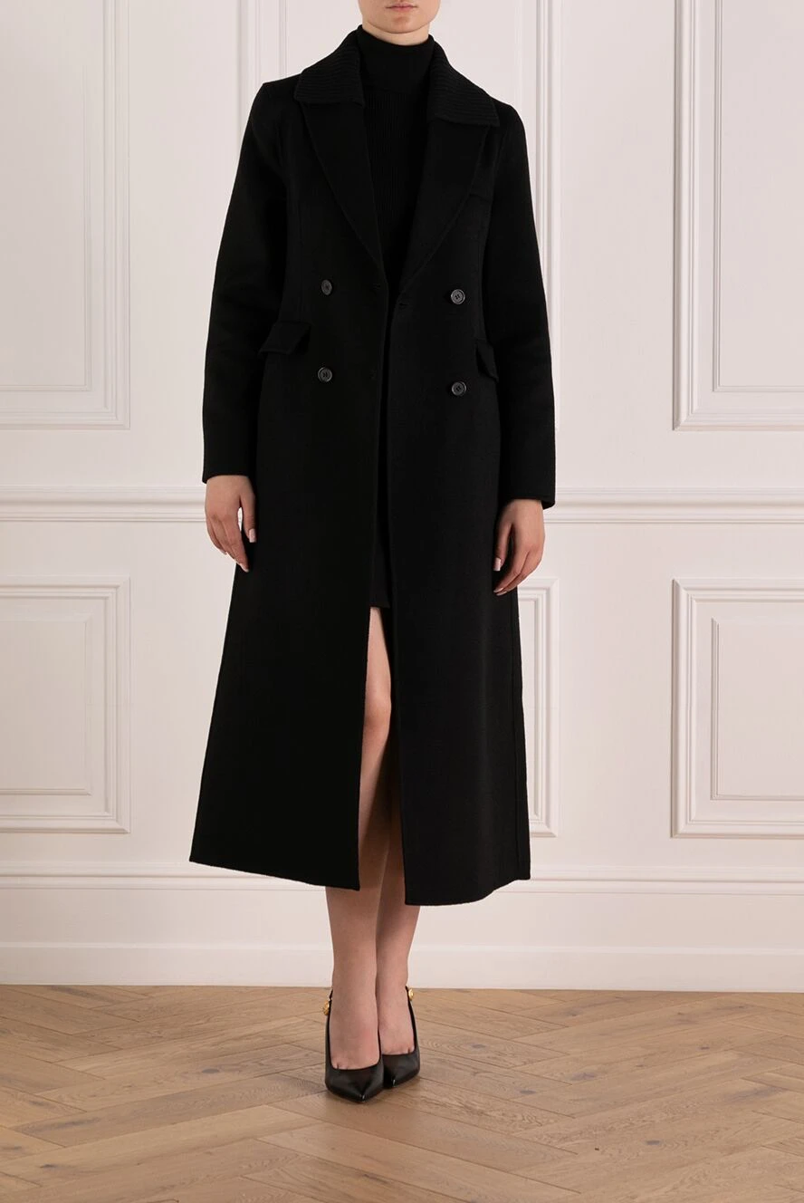 P.A.R.O.S.H. women's black wool coat 179805 — Women coats | Domino