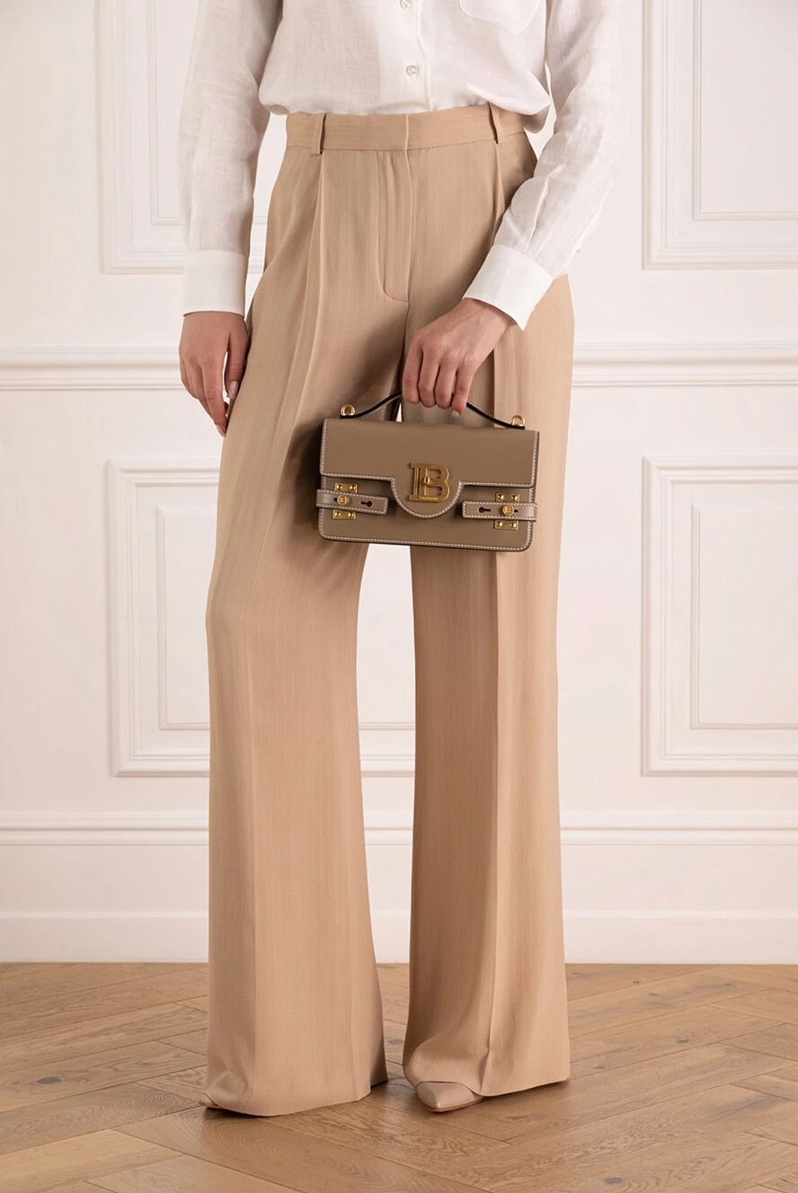 Balmain сумка женская коричневая из натуральной кожи 179828