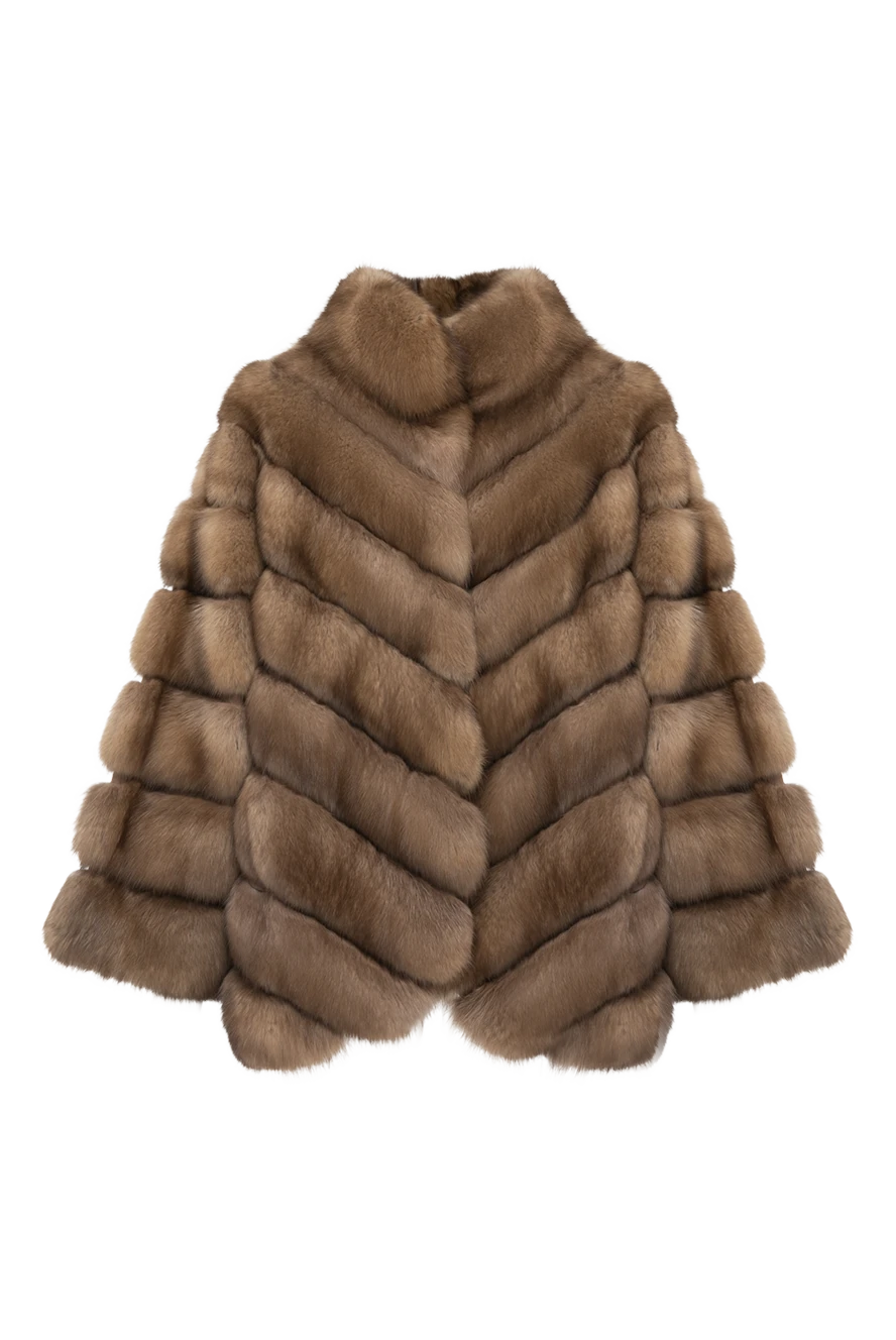 Giorgio Magnani Women's beige sable fur coat - 100% sable. Closure: buttons. two side pockets. Country of manufacture: Italy. Care: specialized cleaning - photo 1