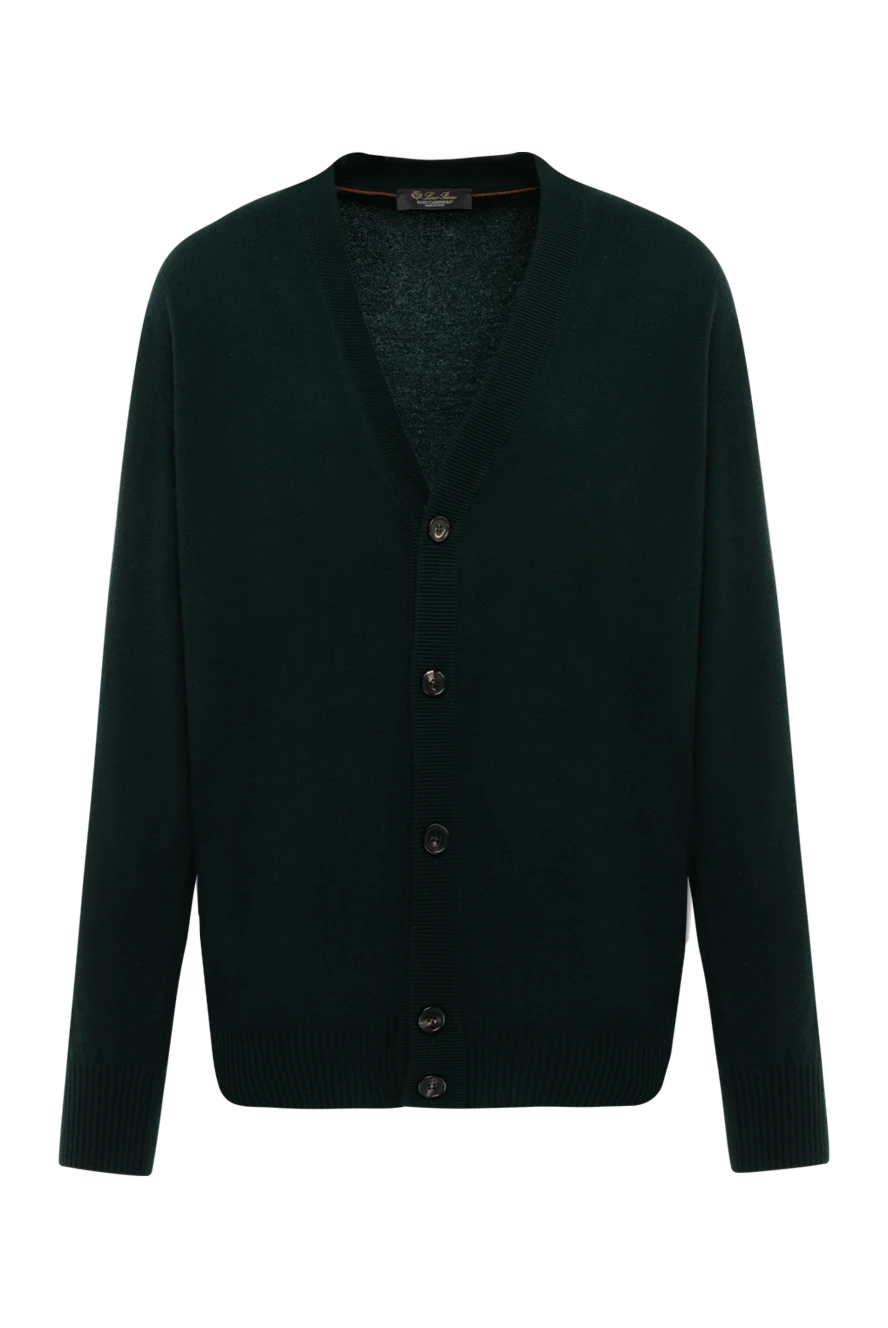 Loro Piana Black cashmere cardigan for men - 100% cashmere. Closure: buttons. Country of manufacture: Italy. Care: specialized cleaning - photo 1