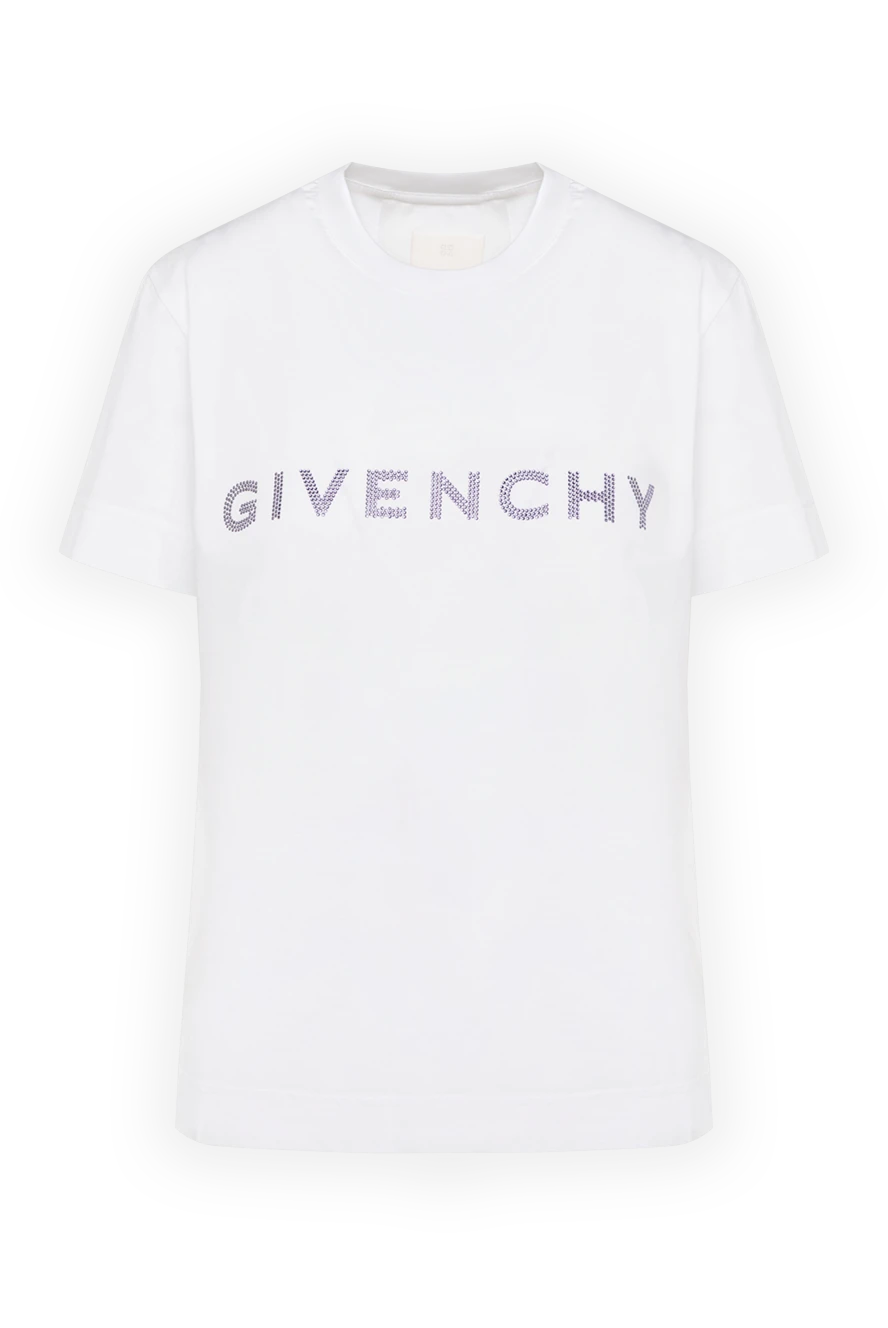 Givenchy Women's white T-shirt made of cotton - brand logo. 100% cotton. Country of manufacture: Italy. Care: specialized cleaning - photo 1