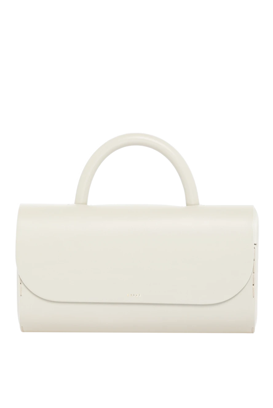 Salce197 Women's white bag made of genuine leather - brand logo. 100% calfskin. Shoulder strap: 106-116cm. Closure: magnetic flap. Country of manufacture: Italy. Care: specialized cleaning - photo 1