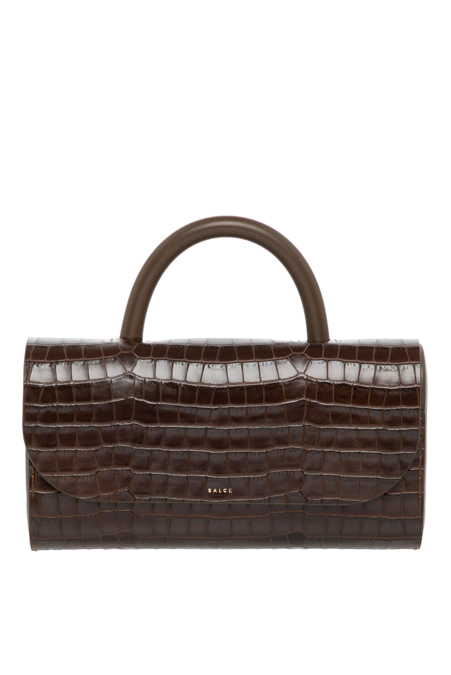 Salce197 Women's bag, brown, made of genuine leather - textured leather. 100% genuine leather. Closure: magnetic flap. Slip credit card pocket. Handles: Reinforced handle, adjustable and removable shoulder strap. Country of manufacture: Italy. Care: specialized cleaning - photo 1