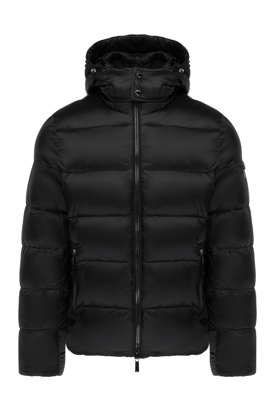 Moorer Men's black down jacket made of polyamide - 100% polyamide. hood . Closure: zipper. two side pockets. Insulation: down. Country of manufacture: Italy. Care: specialized cleaning - photo 1