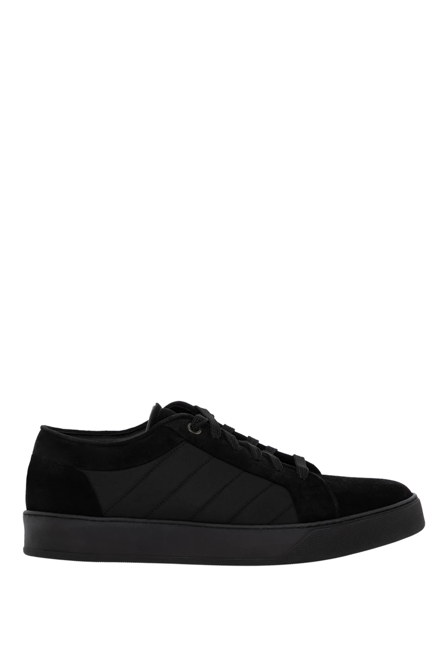 Moorer Men's black nubuck sneakers - 100% nubuck. Closure: laces. Country of manufacture: Italy. Care: specialized cleaning - photo 1