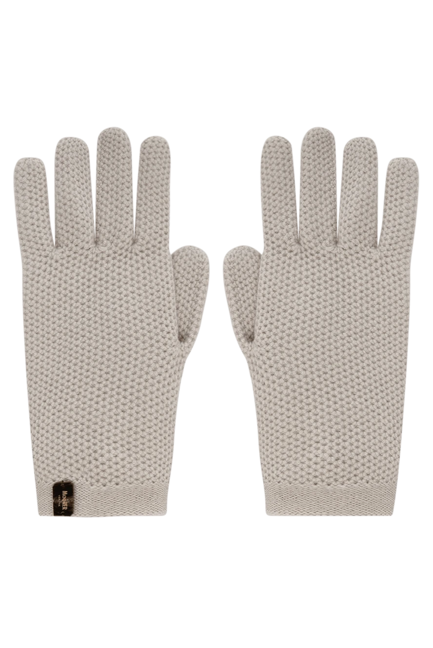 Moorer Women's gray cashmere gloves - brand logo. 100% cashmere. Country of manufacture: Italy. Care: specialized cleaning - photo 1