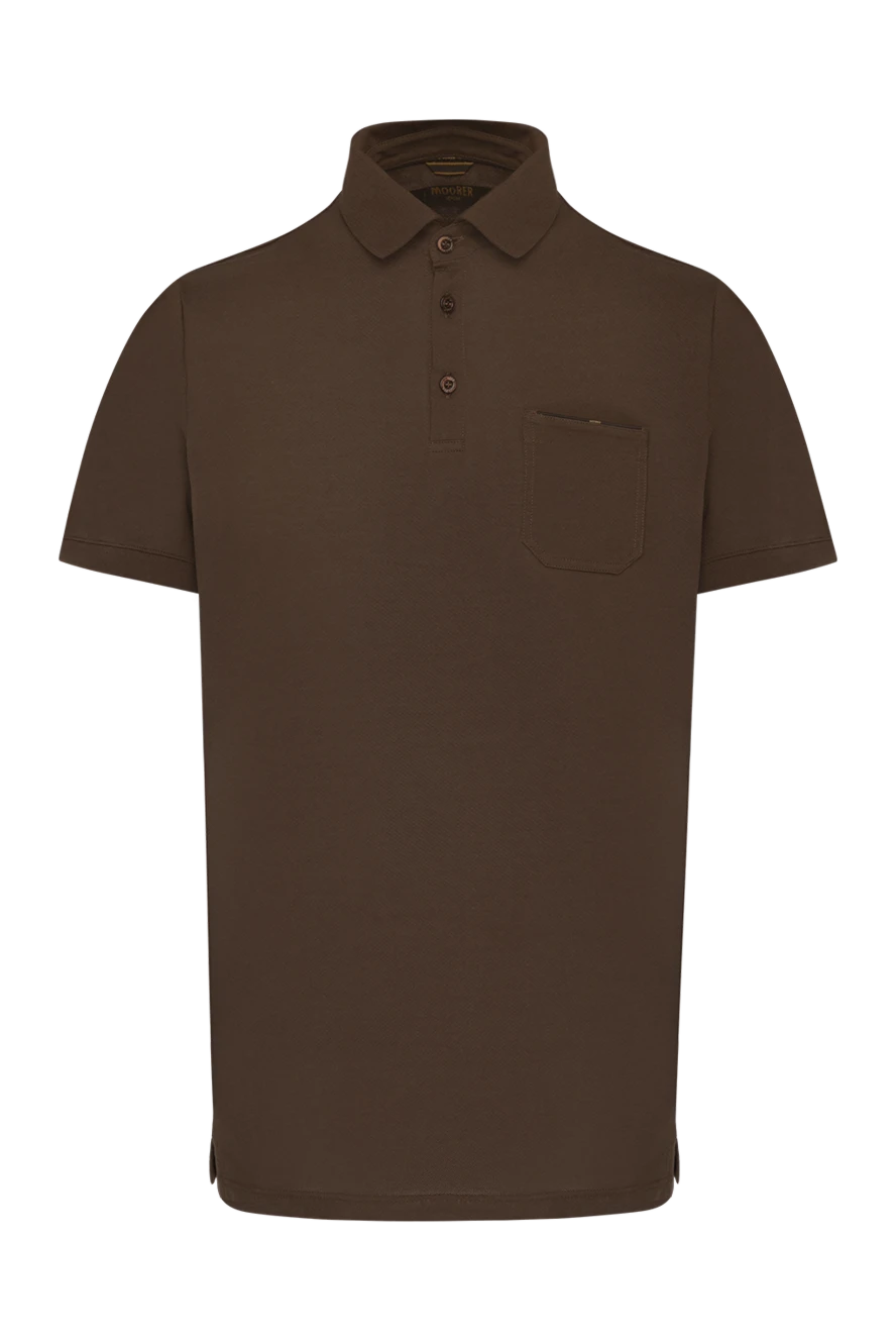 Moorer Polo for men brown from cotton - 100% cotton. Closure: buttons. chest pocket. Country of manufacture: Italy. Care: specialized cleaning - photo 1