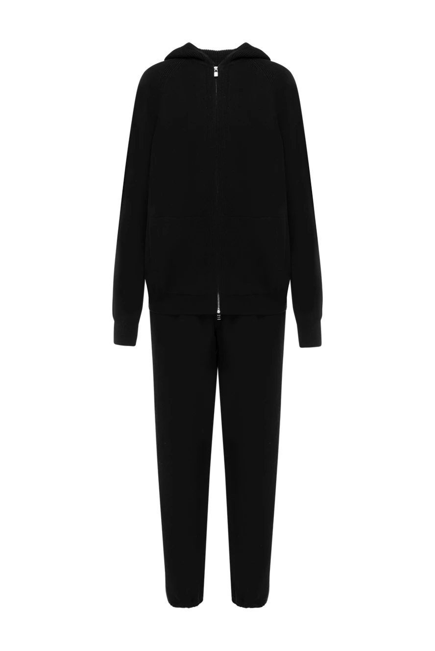 Loro Piana Walking suit for women black cashmere - 100% cashmere. hood. Closure: zipper. two side pockets. Country of manufacture: Italy. Care: specialized cleaning - photo 1