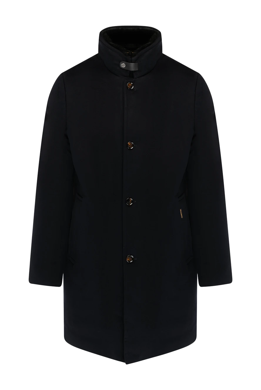 Moorer Men's blue cashmere coat - 100% cashmere. buttons, button. two side pockets. Country of manufacture: Italy. Care: specialized cleaning - photo 1