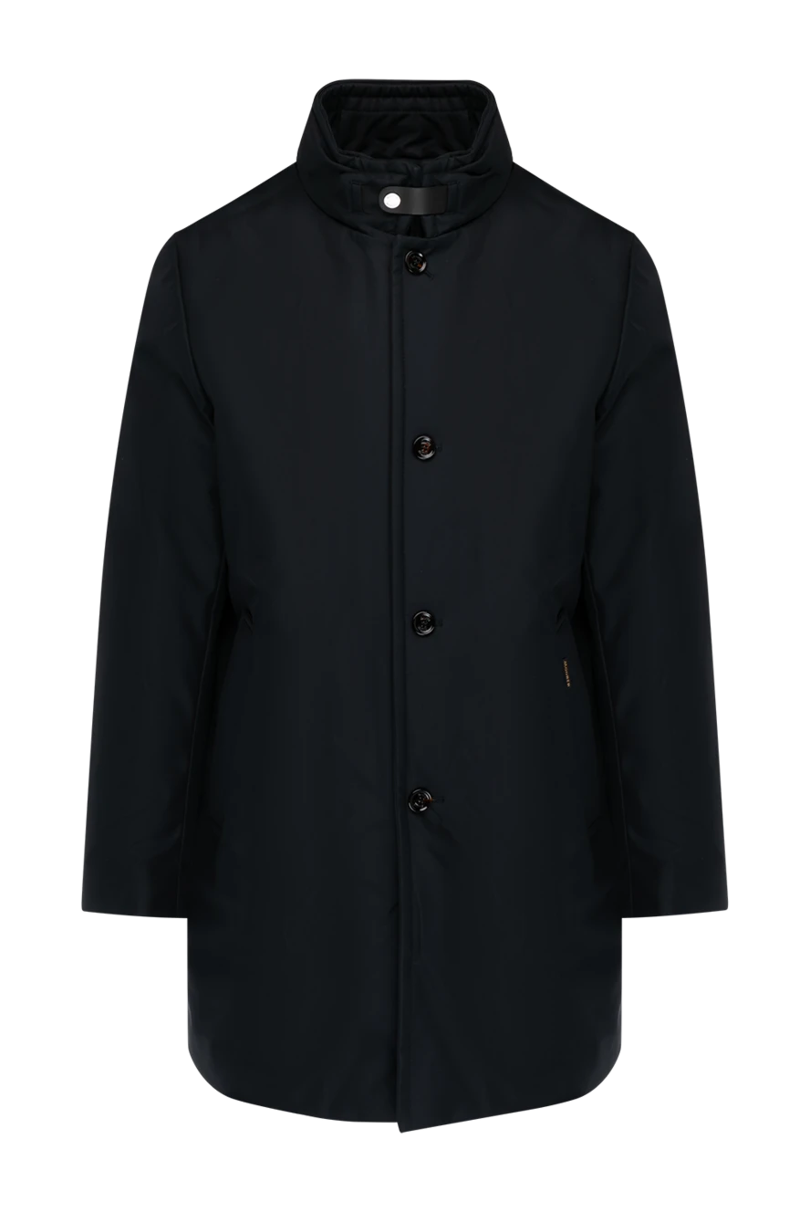 Moorer Men's blue polyester coat - 100% polyester. buttons, button. two side pockets. Country of manufacture: Italy. Care: specialized cleaning - photo 1