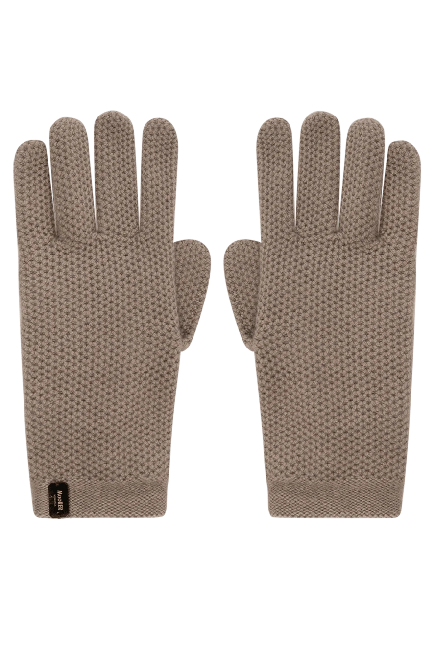 Moorer Women's brown cashmere gloves - brand logo. 100% cashmere. Country of manufacture: Italy. Care: specialized cleaning - photo 1