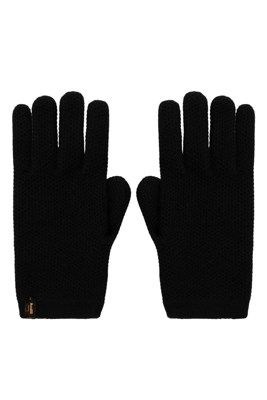 Moorer Black cashmere gloves for women - brand logo. 100% cashmere. Country of manufacture: Italy. Care: specialized cleaning - photo 1