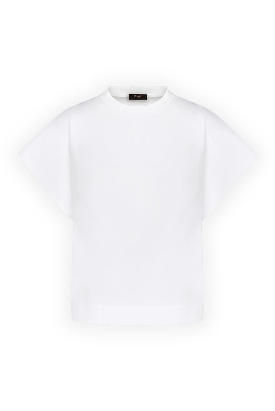 Moorer Women's white T-shirt made of cotton - 100% cotton. Country of manufacture: Italy. Care: specialized cleaning - photo 1