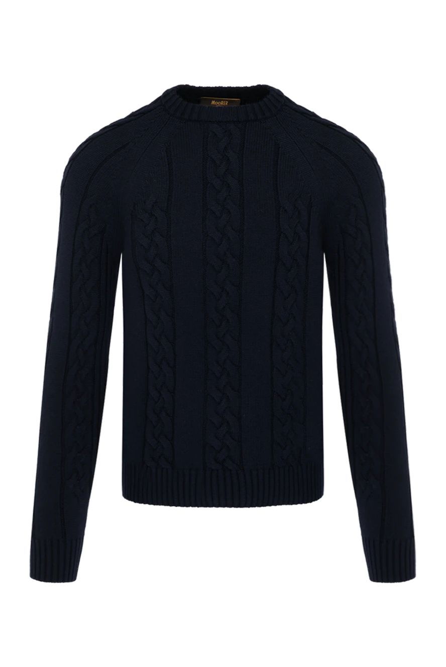 Moorer Men's blue woolen jumper - 100% wool. Country of manufacture: Italy. Care: specialized cleaning - photo 1