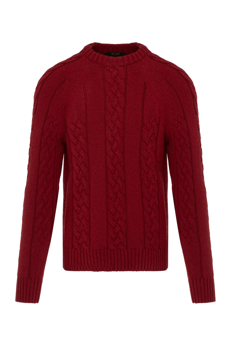 Moorer Men's red cashmere jumper - textured stripes. 100% cashmere. Country of manufacture: Italy. Care: specialized cleaning - photo 1