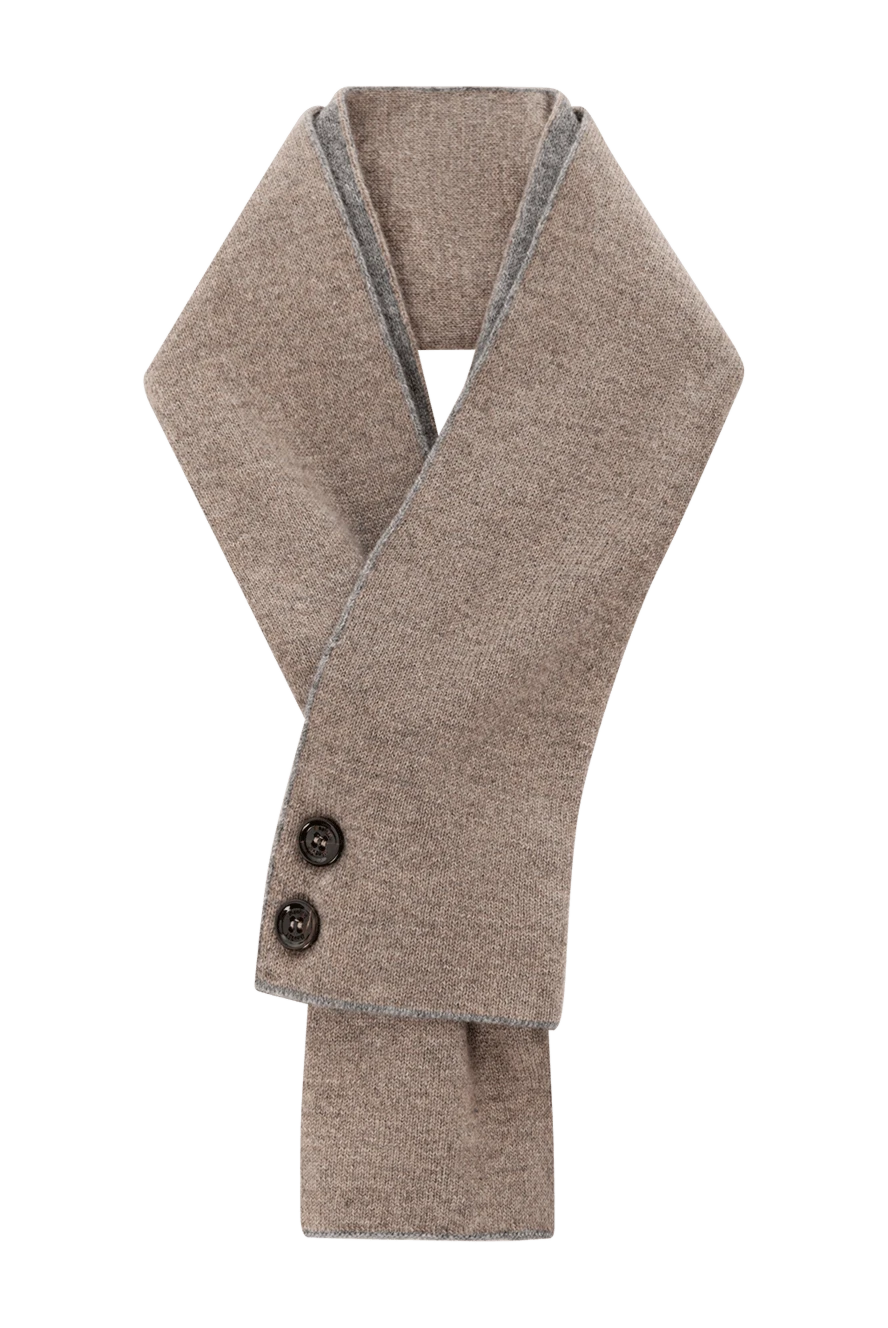 Moorer Brown cashmere scarf for men - buttons. 100% cashmere. Country of manufacture: Italy. Care: specialized cleaning - photo 1