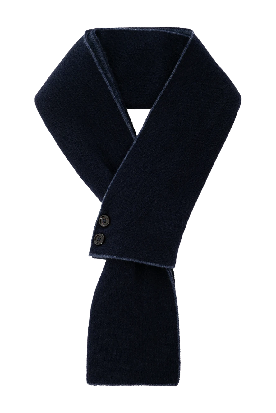 Moorer Scarf for men cashmere blue - buttons. 100% cashmere. Country of manufacture: Italy. Care: specialized cleaning - photo 1