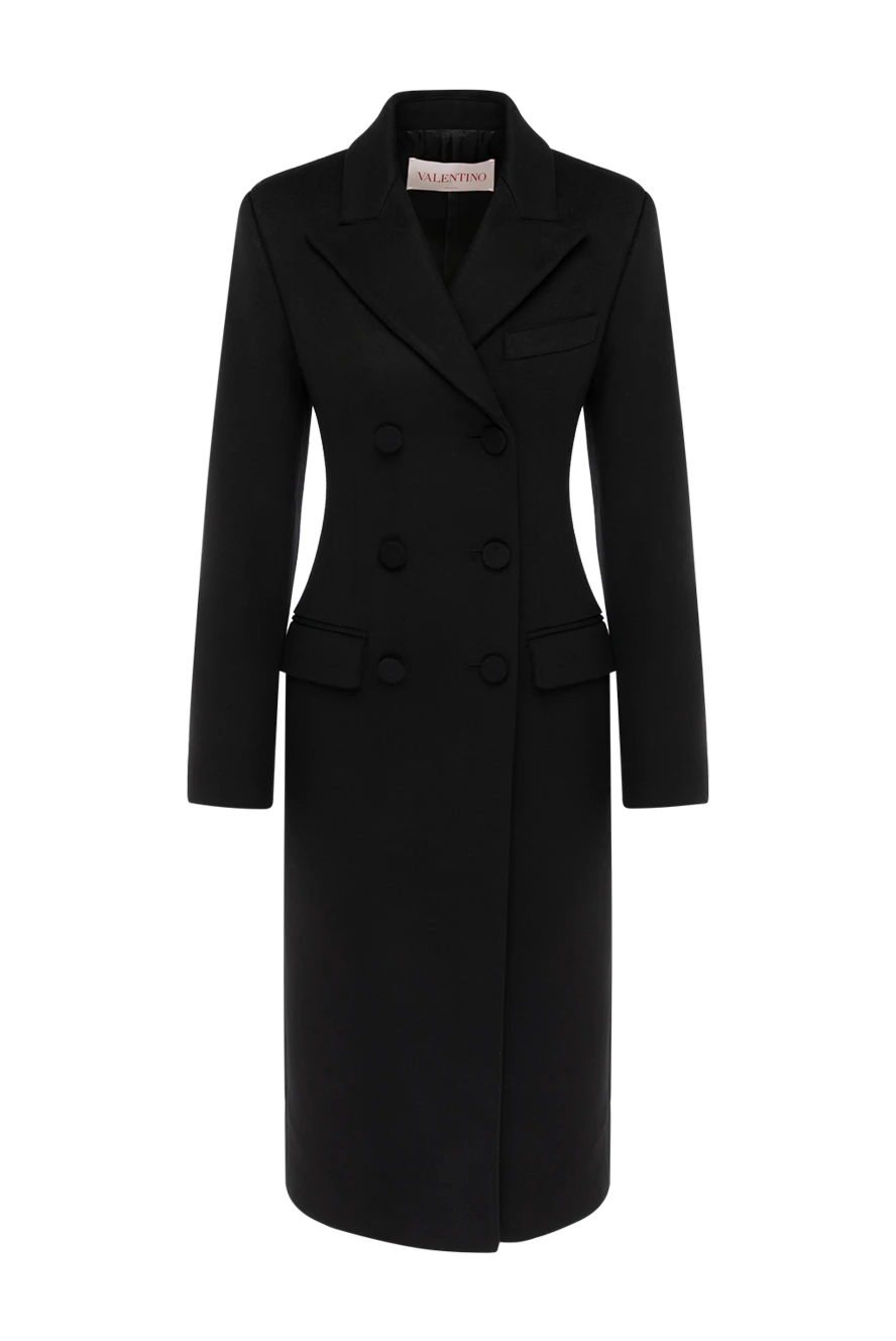 Valentino Women's black wool and cashmere coat - 90% wool, 10% cashmere. Closure: buttons. two side pockets. Country of manufacture: Italy. Care: specialized cleaning - photo 1