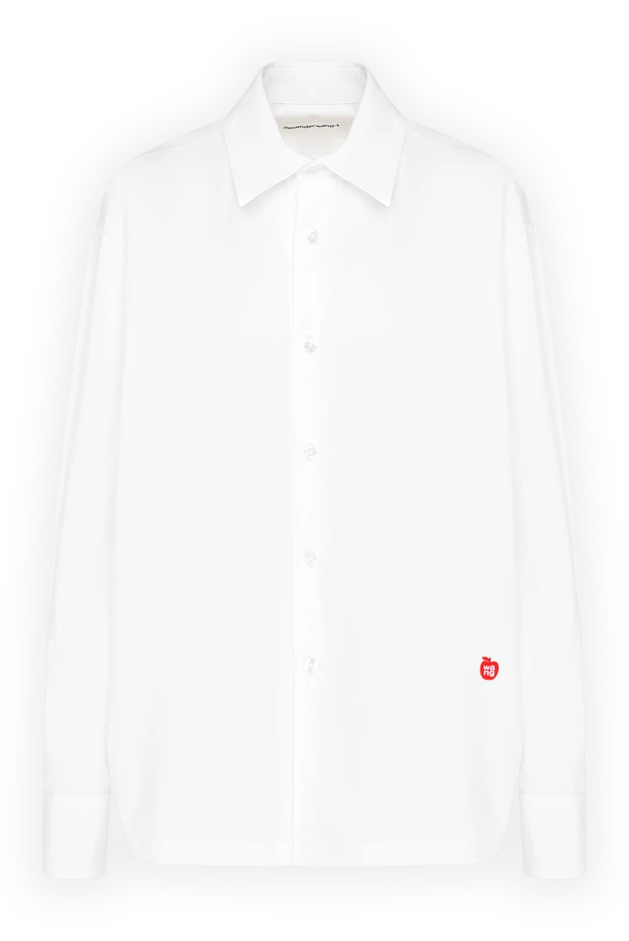 Alexanderwang Women's white cotton shirt - brand logo. 100% cotton. Closure: buttons. Country of manufacture: Italy. Care: specialized cleaning - photo 1