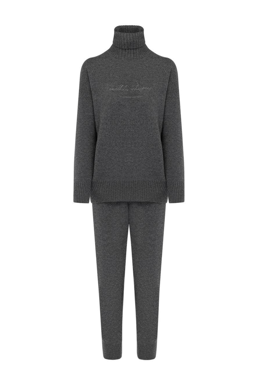 Brunello Cucinelli Women's suit gray - brand logo. 60% wool, 30% cashmere, 10% silk. Country of manufacture: Italy. Care: specialized cleaning - photo 1