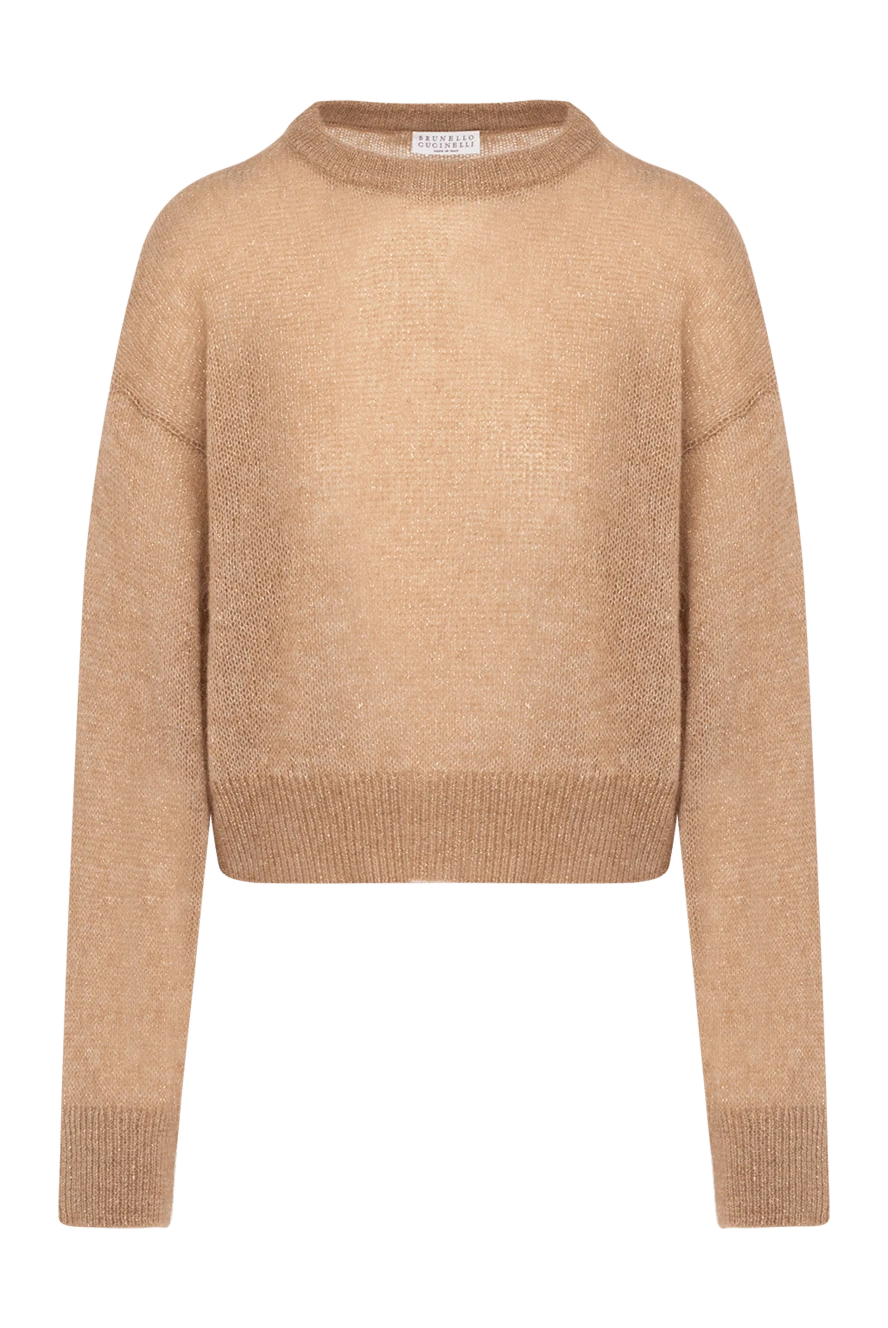 Brunello Cucinelli Women's jumper brown - 42% mohair, 38% polyamide, 12% wool, 8% fiber. Country of manufacture: Italy. Care: specialized cleaning - photo 1