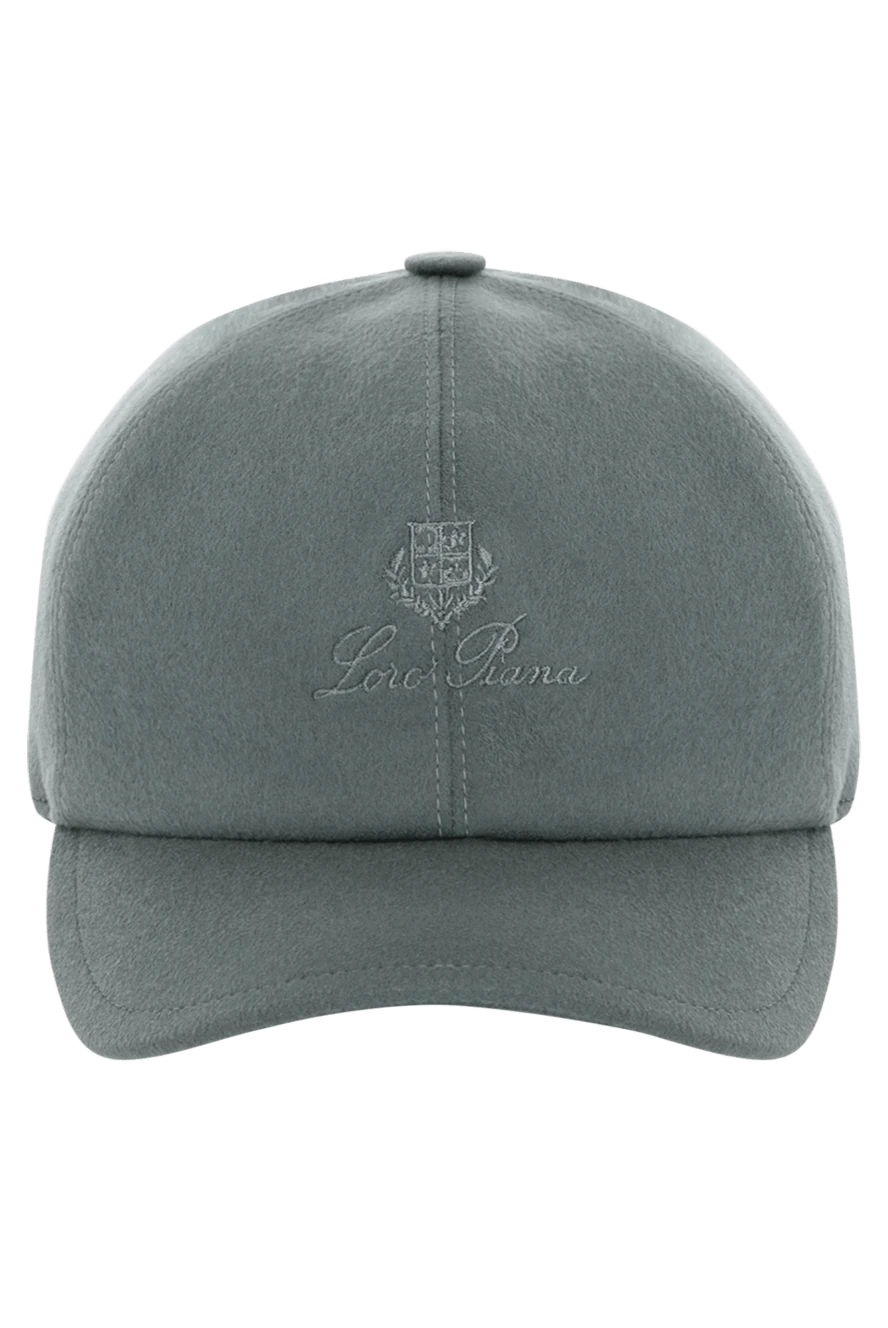 Loro Piana Men's gray cashmere cap - brand logo . 100% cashmere. Country of manufacture: Italy. Care: specialized cleaning - photo 1