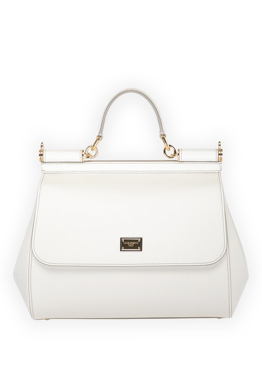 Dolce & Gabbana Women's bag white from calfskin - branded plate with two types of galvanic coating. 100% calfskin. Handle: Top handle and removable, adjustable shoulder strap in Dauphine calfskin. Internal zip pocket with logo and smartphone pocket. Closure: Front flap with double hidden magnet clasp. Country of manufacture: Italy. Care: specialized cleaning - photo 1