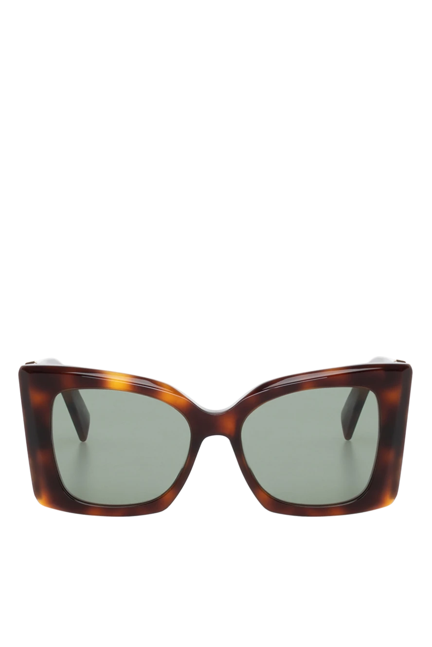 Saint Laurent Women's glasses made of plastic brown - logo . 100% plastic. gray. Country of manufacture: Italy. Care: specialized cleaning - photo 1