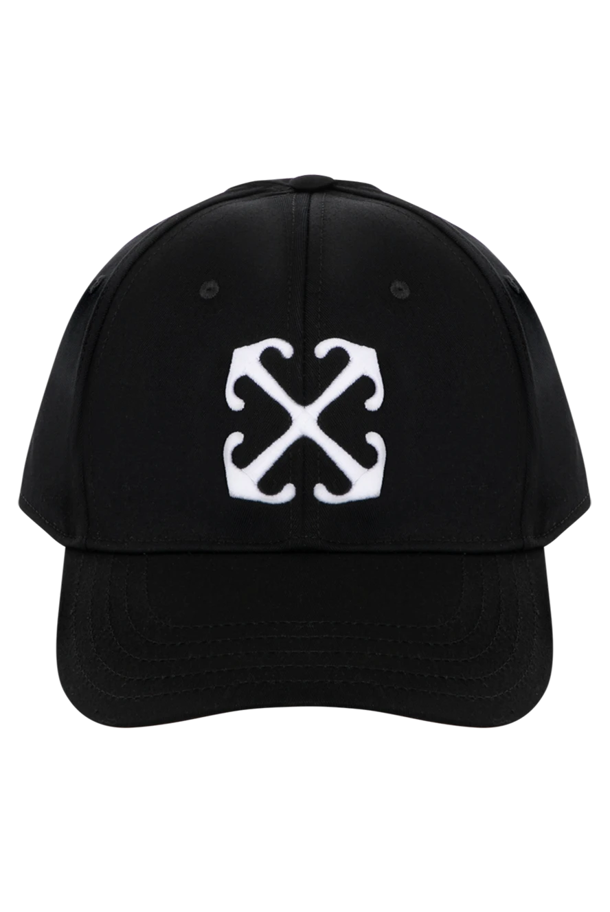 Off-White Men's black cotton cap with logo - brand logo . 100% cotton. Country of manufacture: Italy. Care: specialized cleaning - photo 1