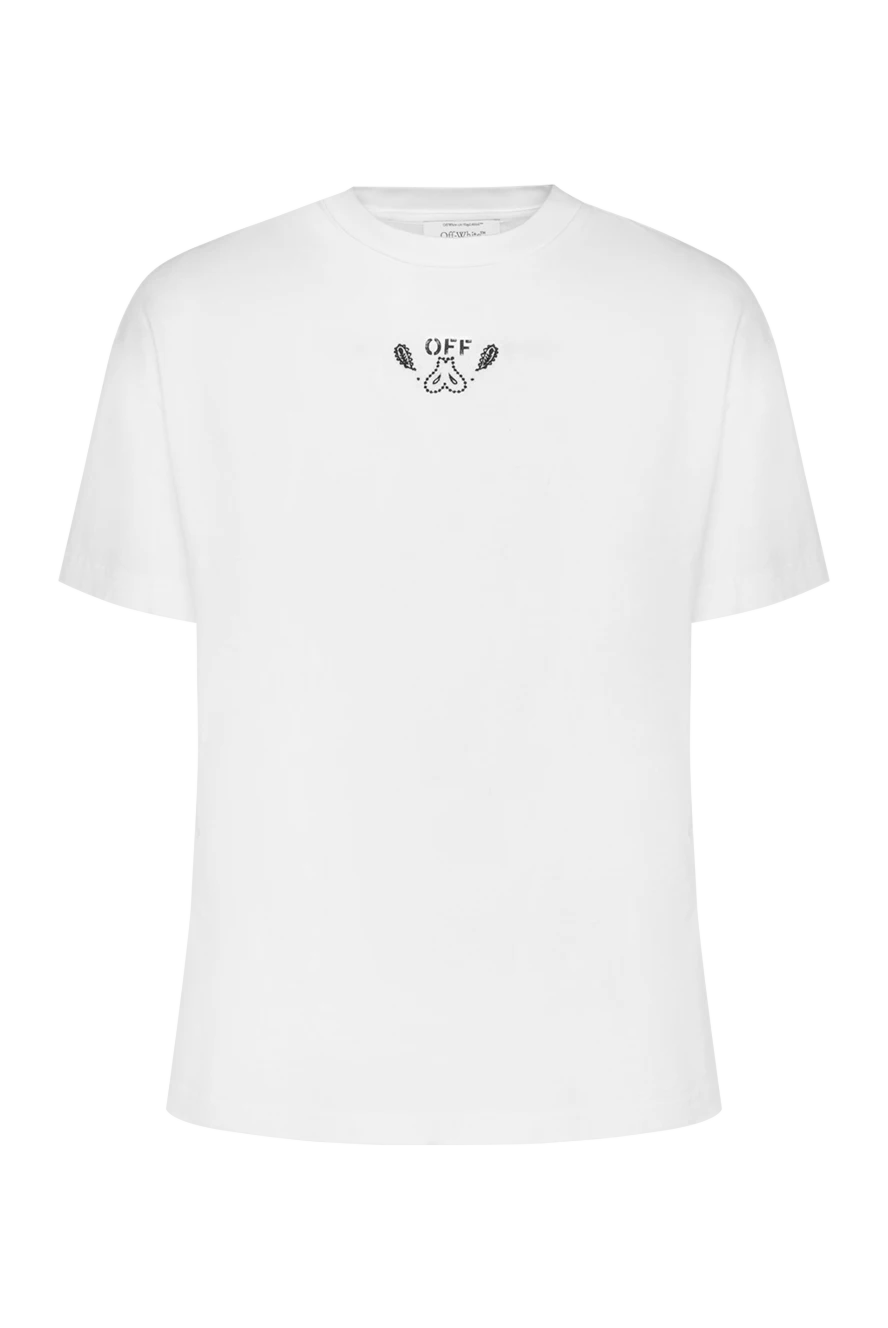 Off-White White women's T-shirt with logo - brand logo. 100% cotton. Country of manufacture: Italy. Care: specialized cleaning - photo 1