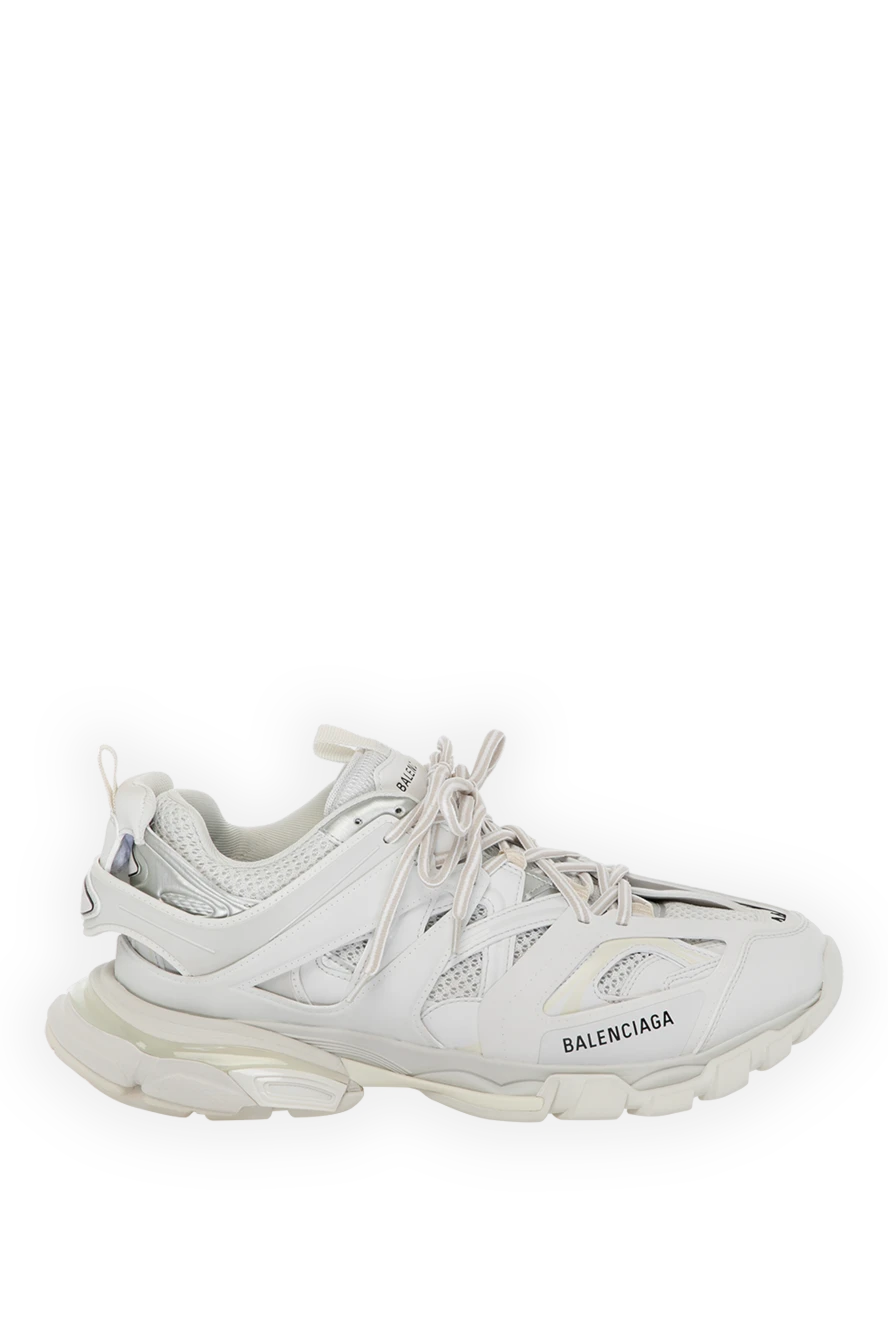 Balenciaga White men's sneakers made of genuine leather and textiles. - brand logo. 70% genuine leather, 30% textiles. Closure: laces. Country of manufacture: Italy. Care: specialized cleaning - photo 1