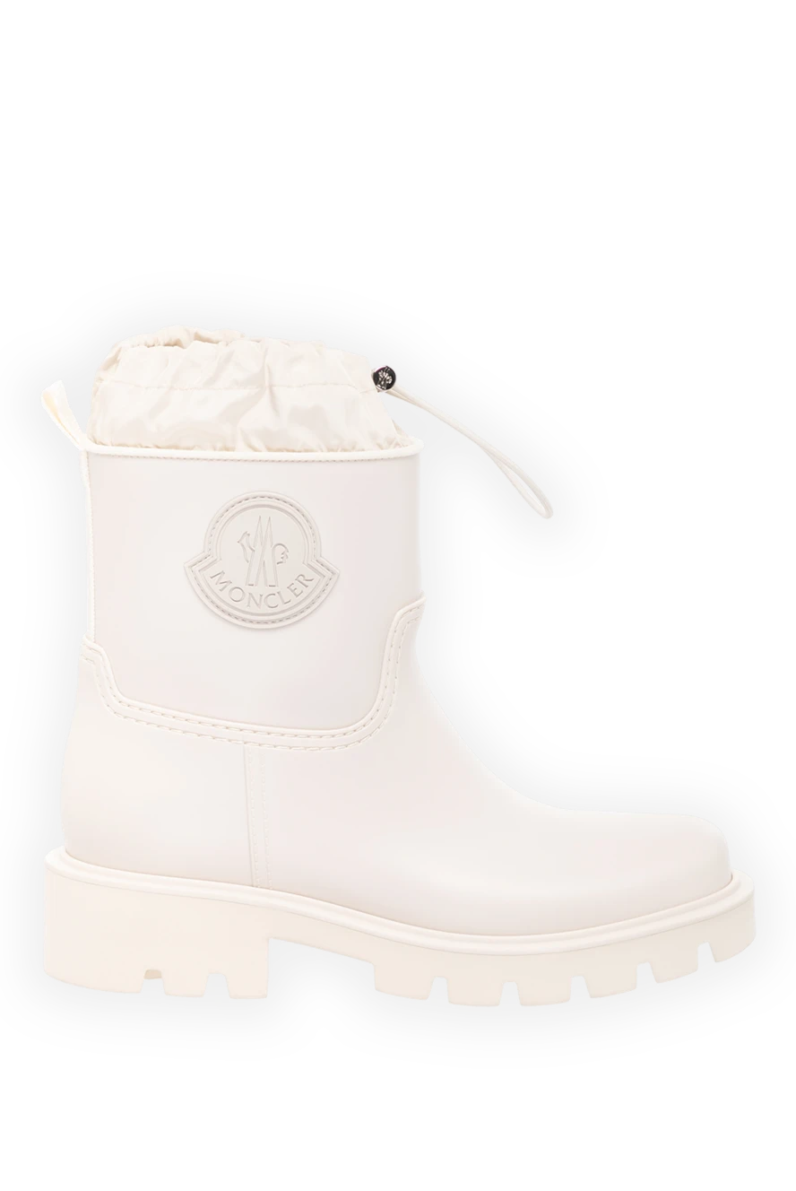 Moncler Beige rubber boots with corrugated soles - brand logo. 100% rubber. Country of manufacture: Italy. Care: specialized cleaning - photo 1