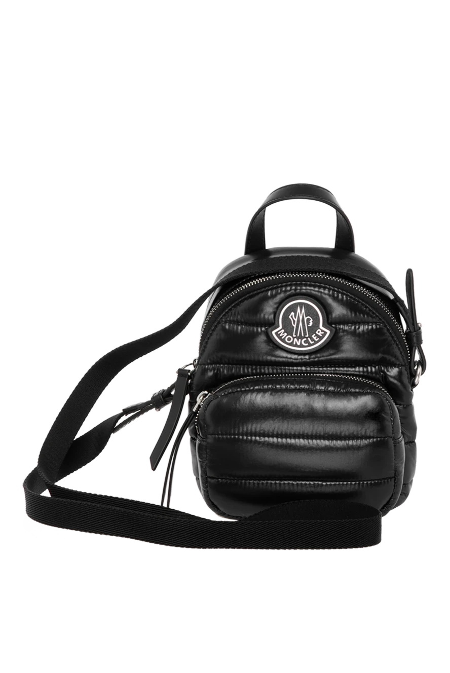 Moncler Black women's everyday bag - quilted surface, logo. 100% polyamide. Strap: adjustable strap. pocket . Closure: zipper. Country of manufacture: Italy. Care: specialized cleaning - photo 1