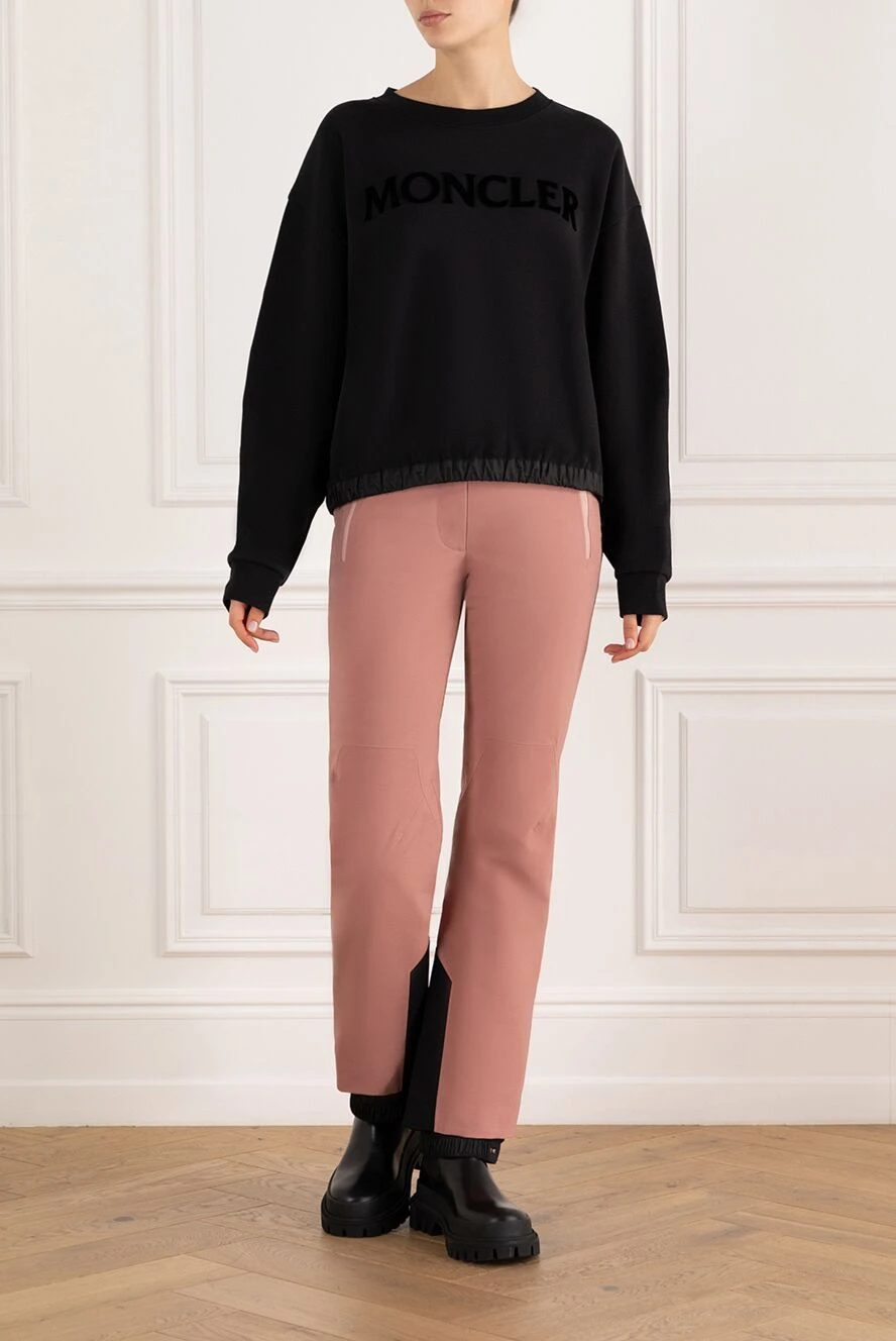 Moncler свитшот женский черный с логотипом 180592 — Женские