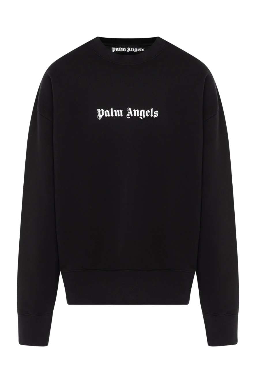 Palm Angels Sweatshirt for men black with cotton logo - brand logo. 100% cotton. Country of manufacture: Italy. Care: specialized cleaning - photo 1