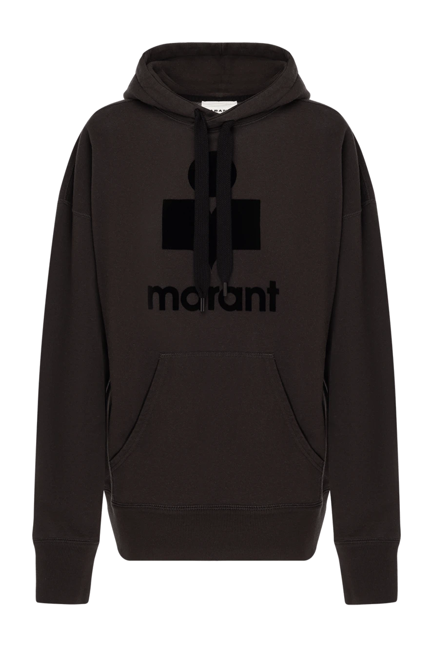 Isabel Marant Hoodie for women brown with logo - logo. hood. 88% cotton, 12% polyester. Closure: drawstring. Country of manufacture: Italy. Care: specialized cleaning - photo 1